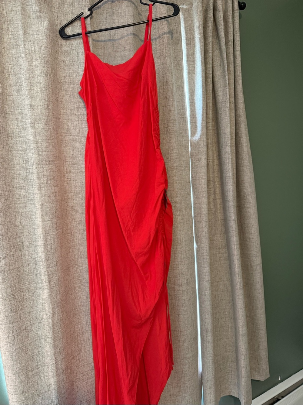 Lulu's Red Ruched Side-Slit Maxi Dress - Picture 3 of 6